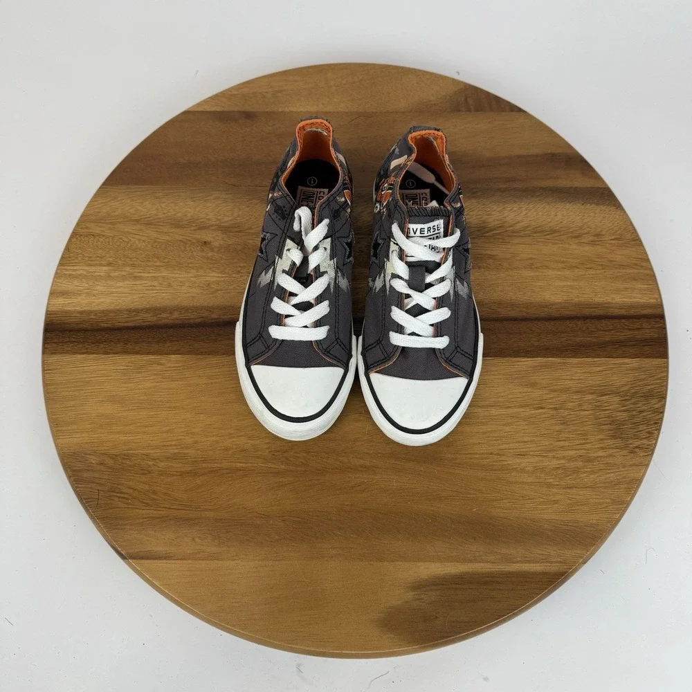 Big‎ Kids Boys Converse Skull Race Graphic Gray Low Casual Sneakers Shoes Size 1